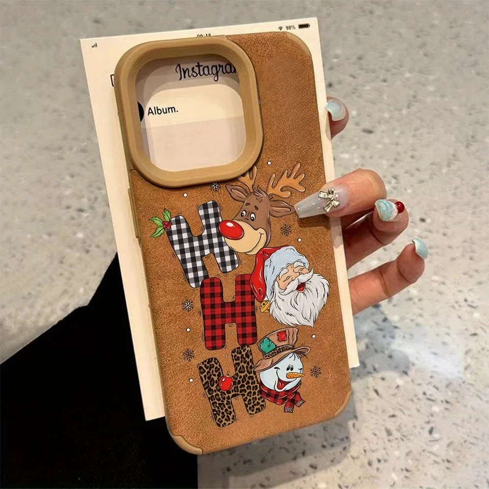 Funda de teléfono festiva con temática navideña para iPhone 17 16 11 13 12 14 15 Pro Max XS X XR 16PRO 16PLUS 17 Air, funda suave a prueba de golpes