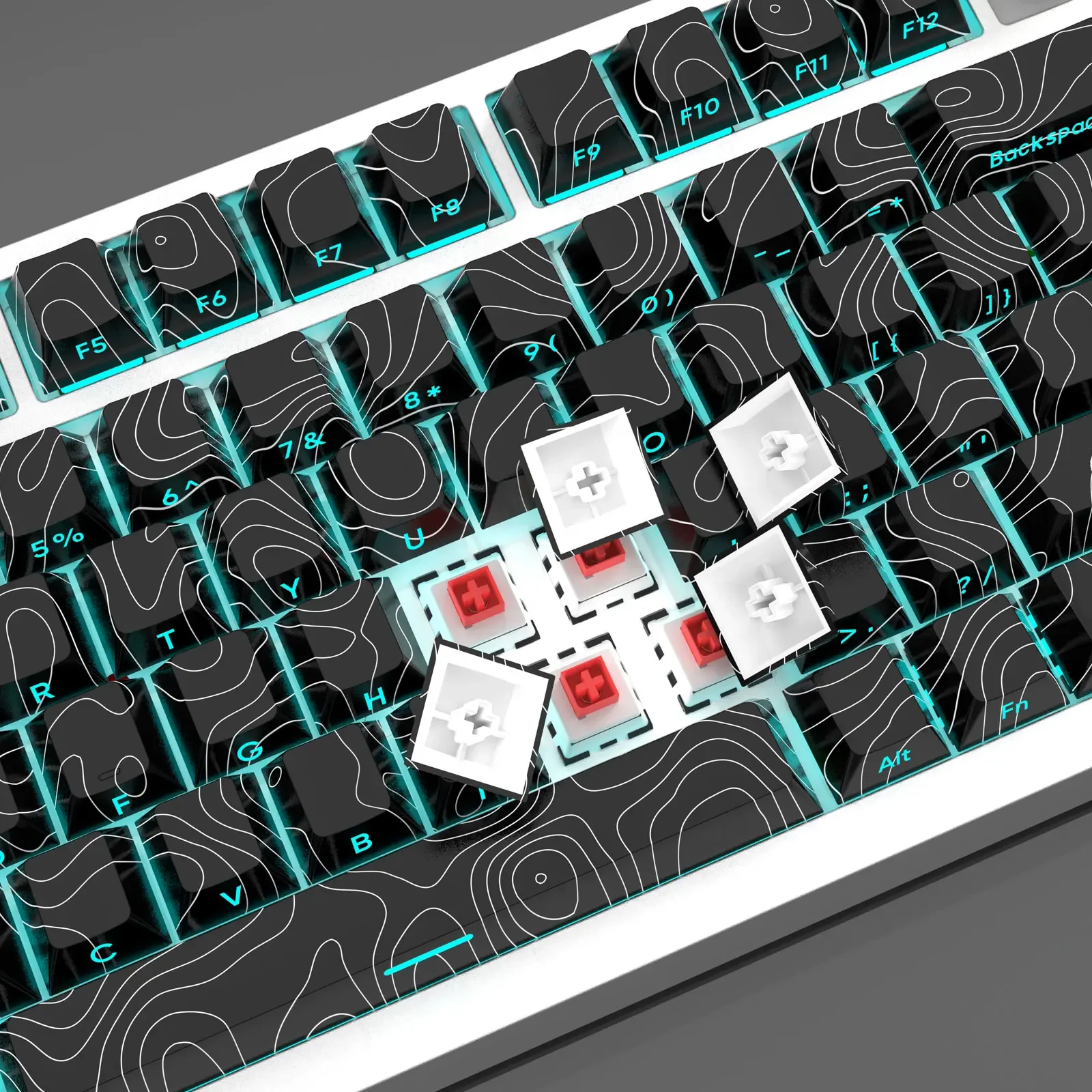 Teclas retroiluminadas de doble disparo PBT, teclas de perfil Dye-Sub Cherry para interruptores Cherry Gateron MX, Teclado mecánico - imagen 4