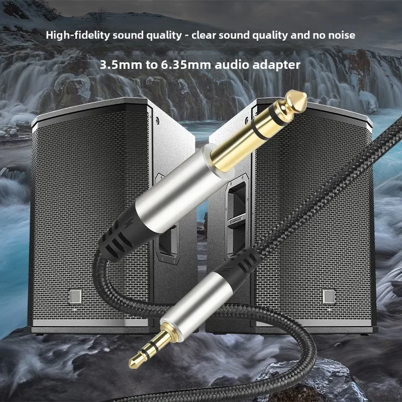 Cable de Audio de 3,5mm a 6,35mm, Cable estéreo de 1/8 macho a 1/4 macho, Cable auxiliar, sonido Hi-Fi, silicona líquida para amplificadores de guitarra y portátil - imagen 5