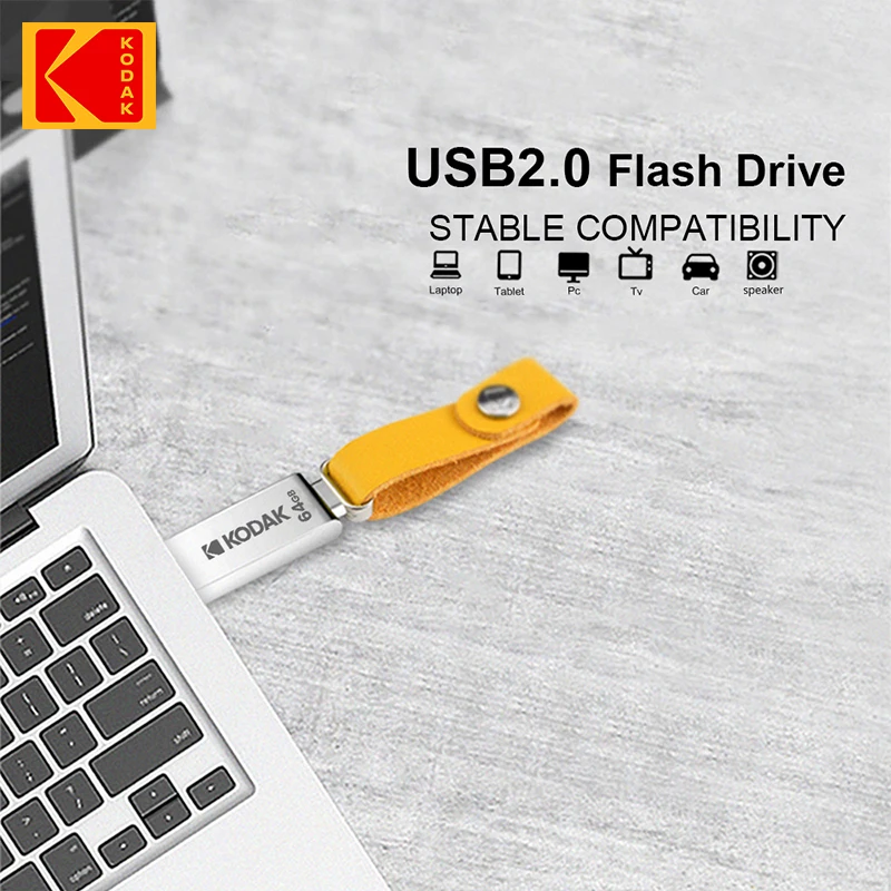 KODAK K122 unidades Flash de Metal USB2.0 128GB 32GB 64GB USB Mini Pen Drive memoria Flash para PC portátil coches - imagen 4