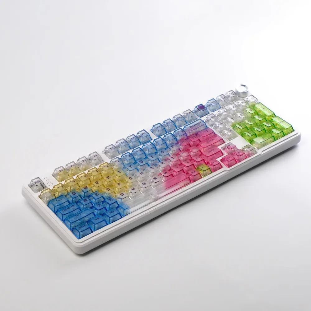135 teclas/juego de teclas transparentes de colores, Material de PC, teclas subcama de tinte, perfil de cereza, teclas retroiluminadas con gradiente para interruptor MX - imagen 5