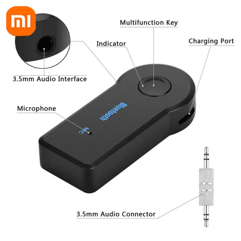 Xiaomi-Adaptador receptor inalámbrico Bluetooth 5,0 2 en 1, conector de 3,5mm para música de coche, Audio Aux A2dp, receptor de auriculares manos libres - imagen 4