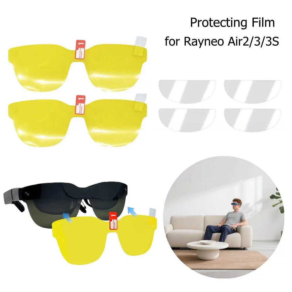Juego de película protectora para gafas RayNeo Air3/Air2/Air3S/3S Pro AR, accesorios protectores de lentes transparentes HD resistentes a los arañazos