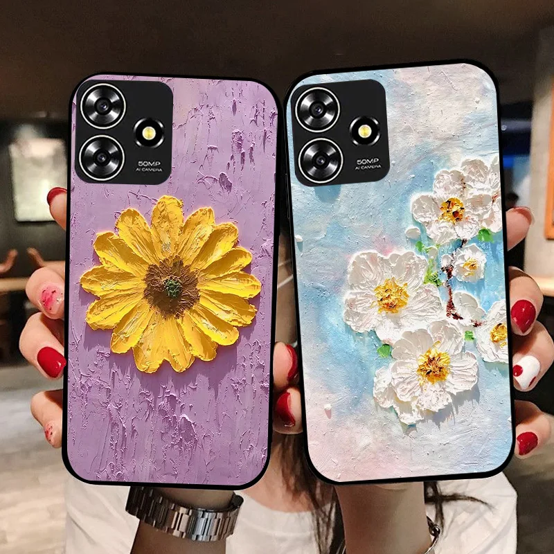 Para ZTE Blade V50 diseño funda de silicona pintada con flores para ZTE Blade A73 4G/V50 Smart Axon 50 Lite funda de TPU Fundas - imagen 4