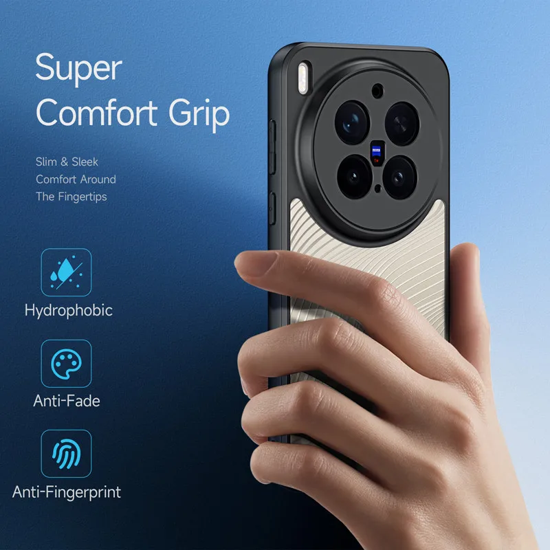 Para VIVO X300 Pro funda DUX DUCIS Aimo a prueba de golpes anticaídas dura PC líneas fluidas cubierta de teléfono translúcida - imagen 2