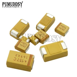 Condensador de tantalio tipo A B C D, 10 uds, 22UF, 47UF, 100NF, 68UF, 6,3 V, 10V, 16V, 25V, 35V, 50V/4,7/10/33/68/100UF, A3216/B3528/C6032/D7343