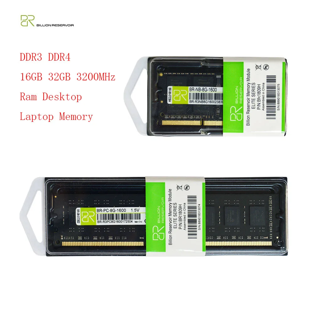 BR DDR4 Ram escritorio DDR4 16gb 32gb 3200Mhz RAM DDR3 8gb 1600Mhz memoria para ordenador portátil PC4 RAM de escritorio memoria ram ddr4