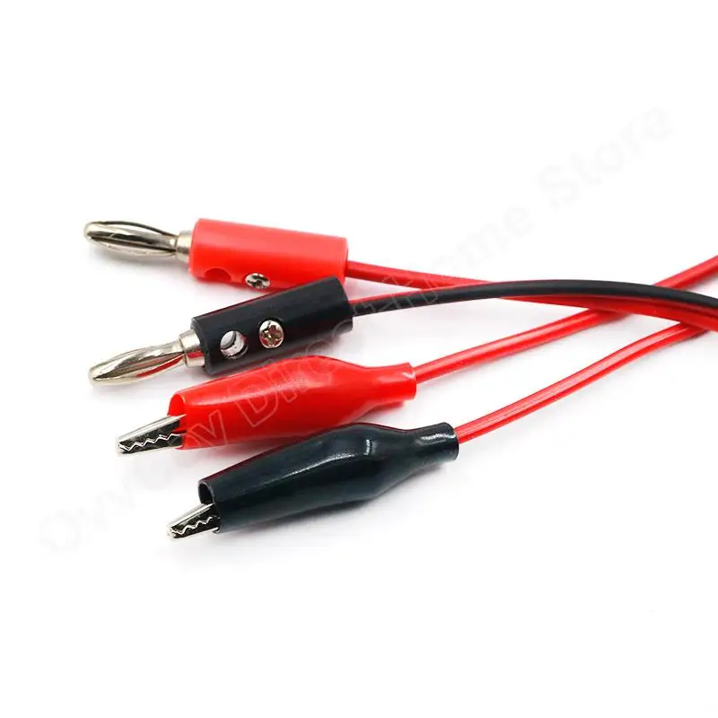 Clip de prueba DIY, pinzas de cocodrilo a Cable de prueba de plátano de 4mm, cabeza de cocodrilo doble, Clip de cocodrilo, Cable eléctrico de cucaracha - imagen 2