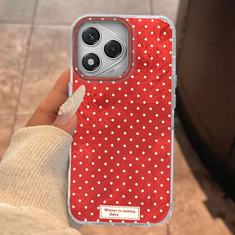 Para Honor 400 200 Pro 400 200 Lite X9b Migic6 7 5 Lite X8b X8c X9a X9c X7c X8a X7B X6 70 Lite 5G funda de teléfono suave de lunares rojos - imagen 4