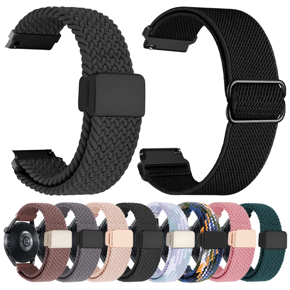 Correa deportiva trenzada de 20 a 22mm para Huami AMAZFIT GTR 4 3 Pro, pulsera elástica de 47mm AMAZFIT GTS 4 3 2 2e BIP 5, pulsera de reloj