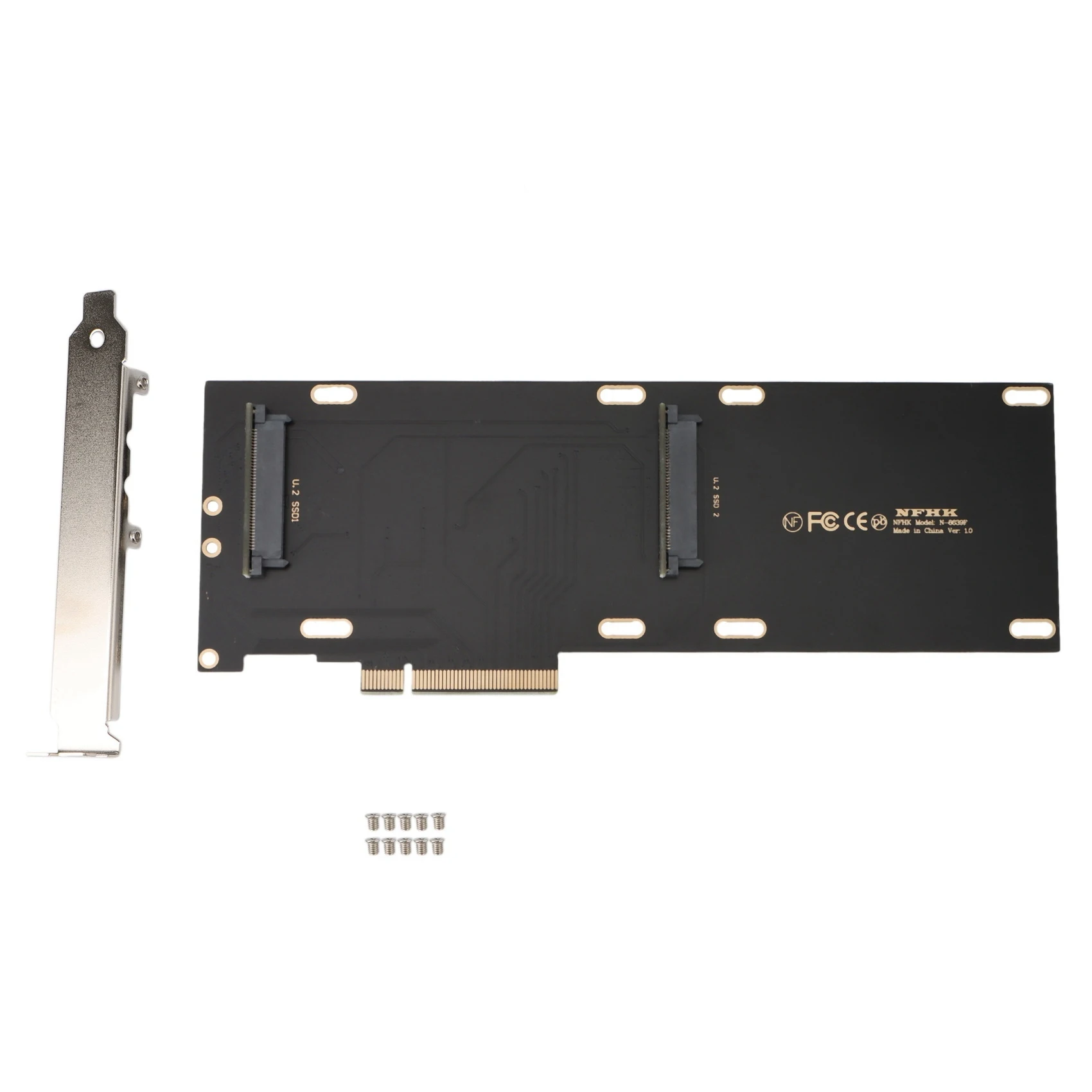 Tarjeta elevadora PCIE U.2 a PCI-E X8 X16, adaptador PCI-E X8 a U.2 SFF-8639, tarjeta de servidor de transferencia de doble Bahía SATA-Express - imagen 2