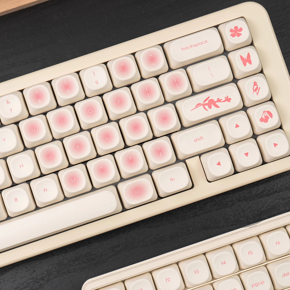 Teclas PBT de perfil MOA rosa de 123 teclas, subteclas de tinte aduanero para teclado mecánico para juegos Cherry MX Switch 61/87/104 - imagen 2