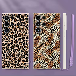 Funda con estampado de leopardo para Samsung Galaxy S24 FE Note 20 10 Ultra S25 Edge S23 S22 Ultra S20 S21 Plus, funda suave