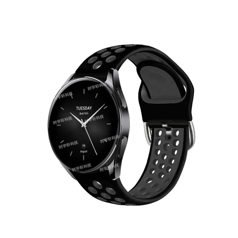 Correa deportiva de 22mm para Xiaomi Watch S2, 42mm, 46mm/S1 Pro/Active/Color 2, pulsera de silicona de doble Color para reloj Realme S Pro - imagen 4