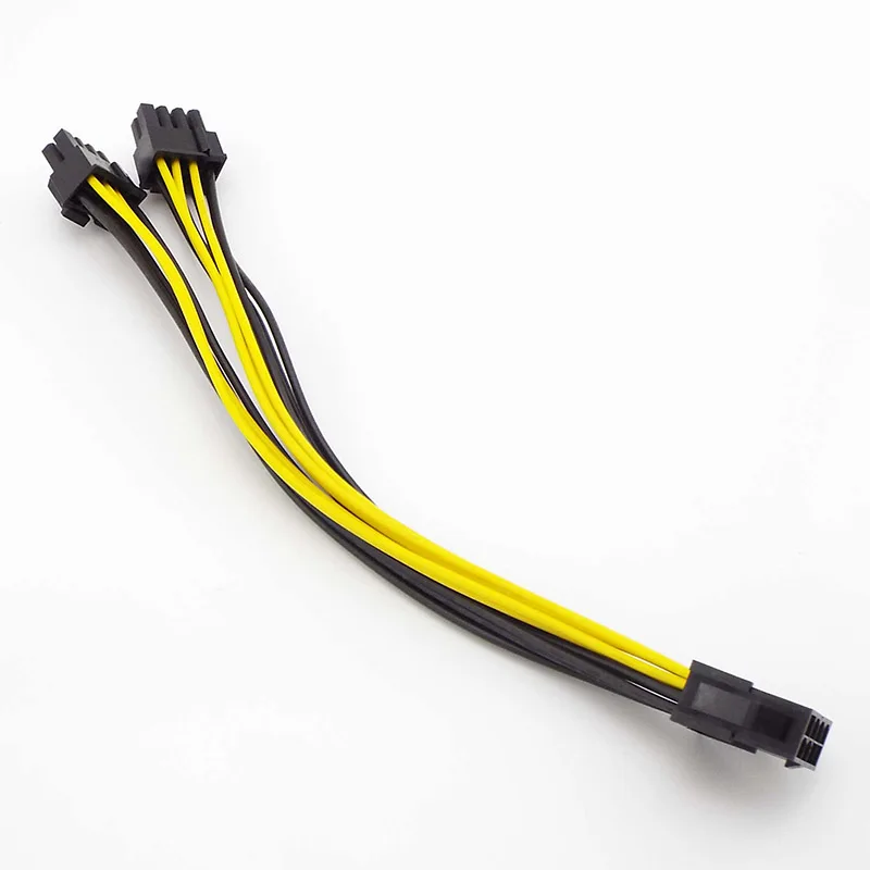PCI-E PCIE 8p hembra a 2 puertos duales 8 pines 6 + 2p macho GPU tarjeta de vídeo gráfica Cable de extensión de alimentación de minero Cable 18AWG a7