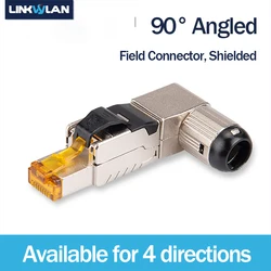 Conector RJ45 Blindado 90° Zinc – Toolless Cat6A Cat7 Cat8