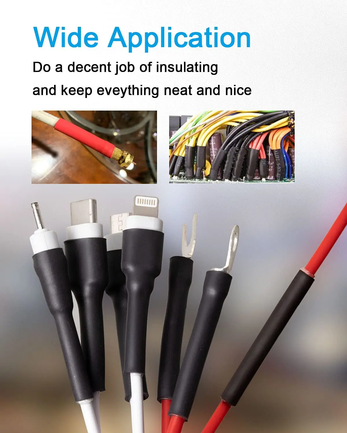 Kit de tubos termorretráctiles de 270 piezas - Forro adhesivo con relación 3:1, envoltura retráctil de grado marino - Tubo termorretráctil industrial automotriz - imagen 5