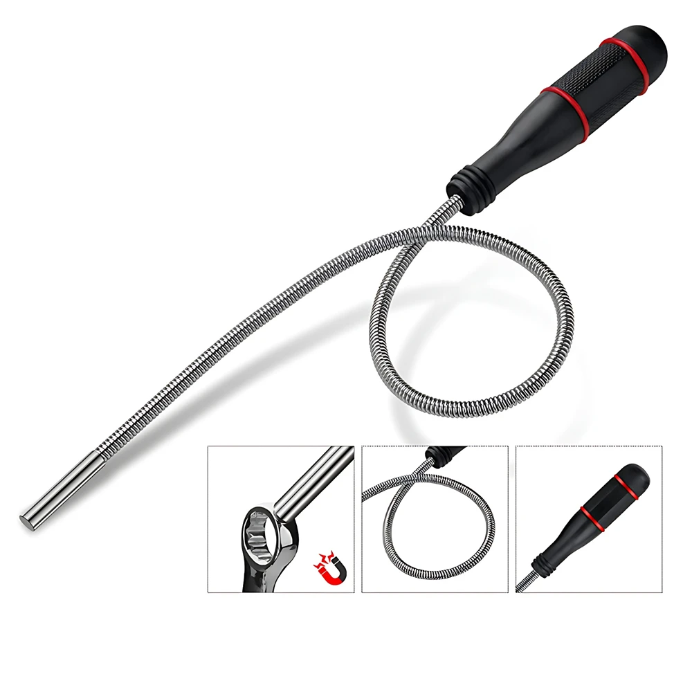 Herramienta de recogida magnética Flexible, barra de succión Flexible para recoger serpientes, para localizar objetos que caen, llegar a los drenos del fregadero - imagen 4