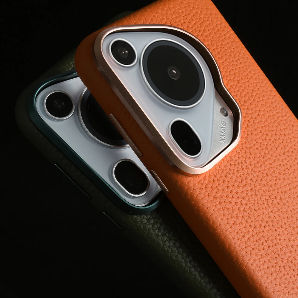 Funda de cuero genuino hecha a mano para Huawei Pura 70 Ultra Magsafe fundas de teléfono magnéticas P60 Pro P70Pro funda de teléfono estética Vintag - imagen 5