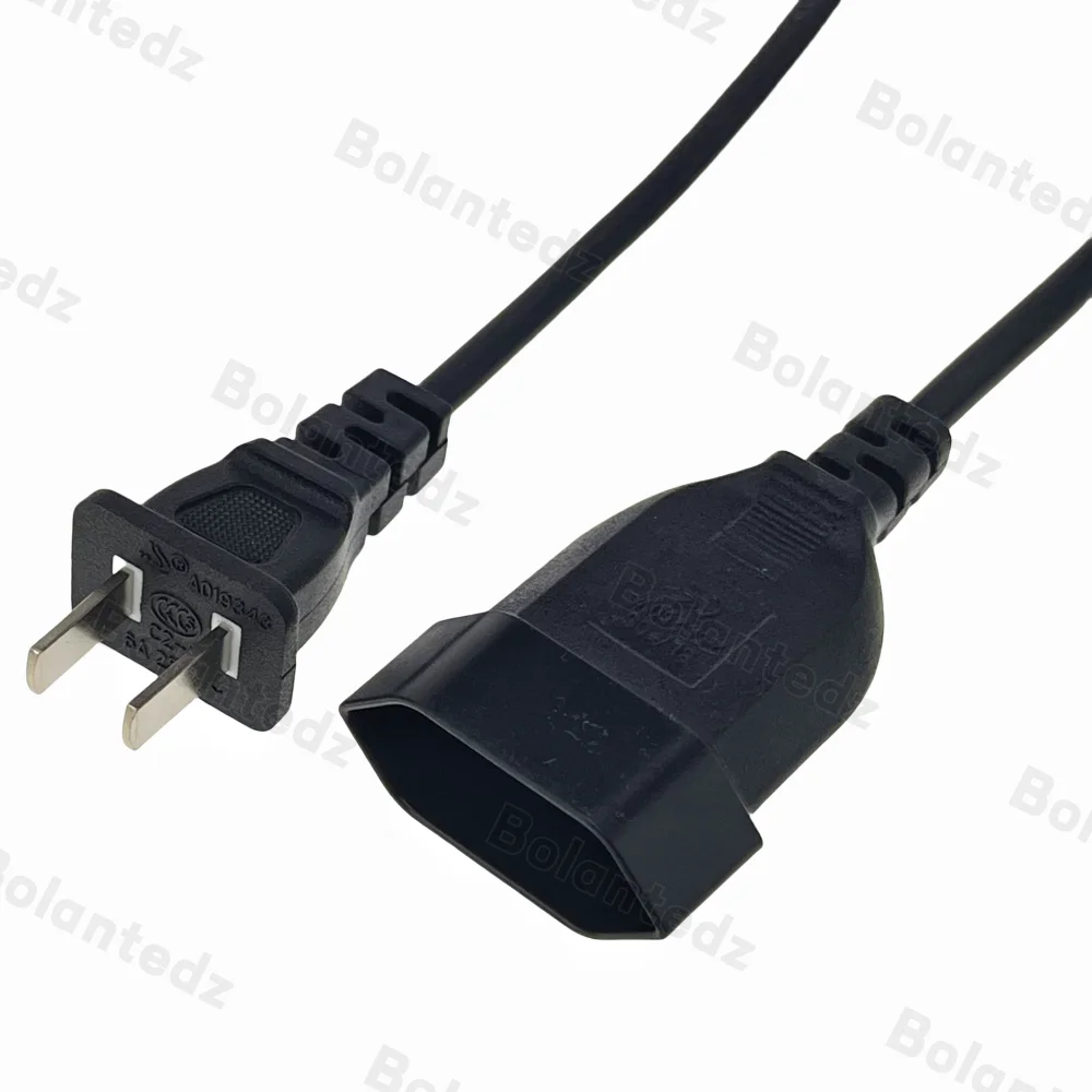 Cable de alimentación corto de CA, Cable de extensión macho de 2 clavijas a hembra europea de la UE, 1-15P a CEE7/16, enchufe estadounidense a receptáculo europeo - imagen 2