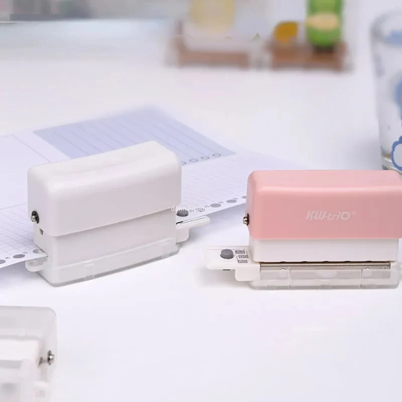 Mini perforadora de 6 agujeros, bricolaje, detección de perforaciones, libro, página, costura, papelería de oficina, macarrón, cinco colores opcionales