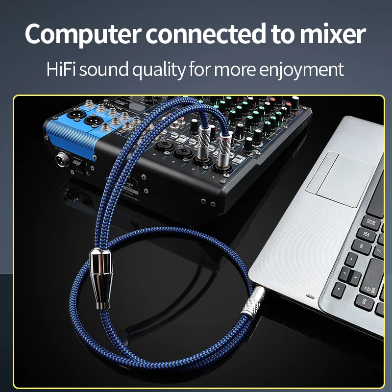 Cable Jack de 3,5 a doble 6,5mm 6N OCC 3,5mm TRS a 2x6,35mm TS Mono Y Cable de Audio divisor para amplificador teléfono iPod portátil - imagen 4