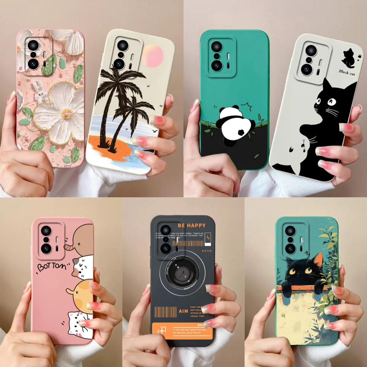 Funda de teléfono para Xiaomi 11T Pro, Fundas de gato bonitas, Funda de silicona líquida suave para Mi 11 T Pro, Funda trasera anticaída de protección completa