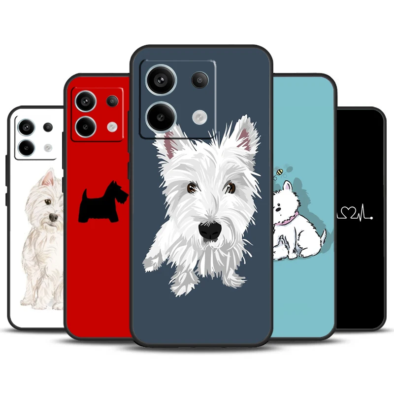 West Highland Terrier Westie funda para Redmi Note 13 Pro Plus 9 10 11 12 Pro 9S 10S 11S 12S, Redmi 12 C 10C 13C