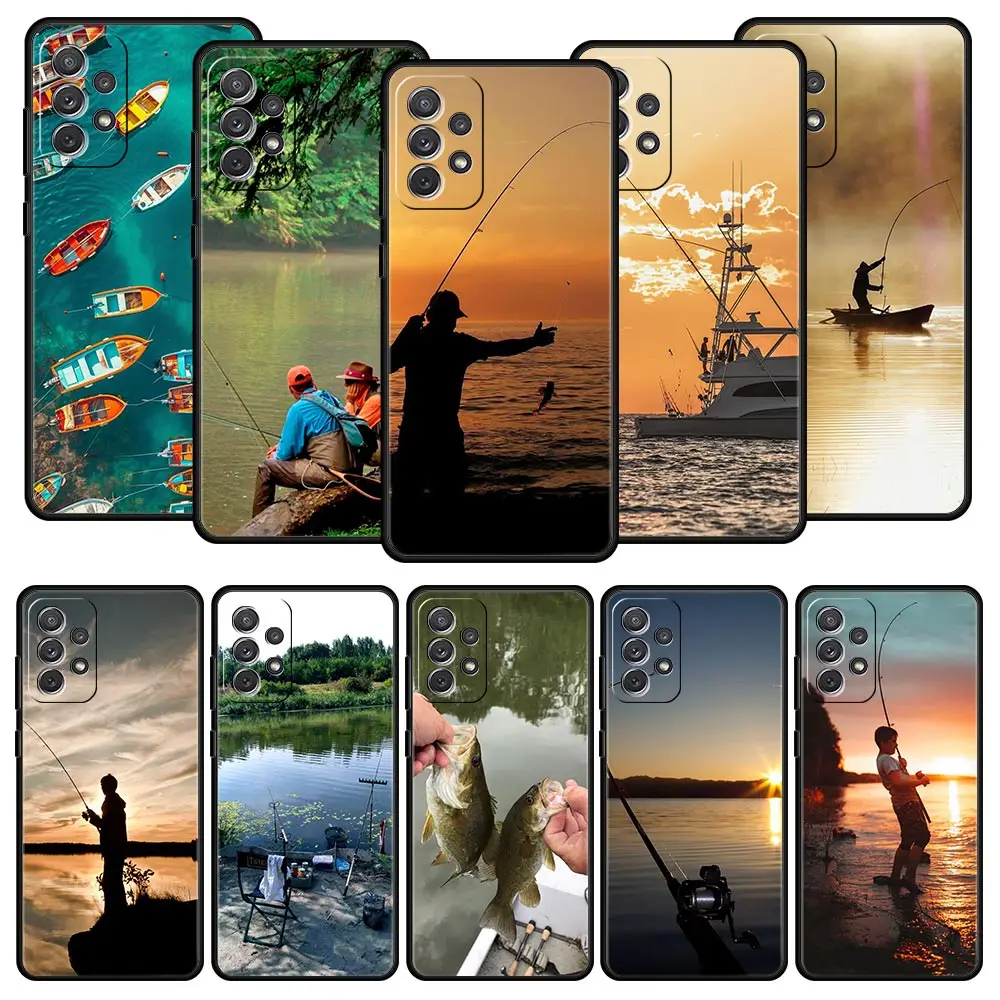Funda de teléfono de pesca para Samsung A51 A71 A21S A12 A11 A15 A25 A31 A41 A23 A33 A53 A73 A03S A05S A13 5G A35 A55