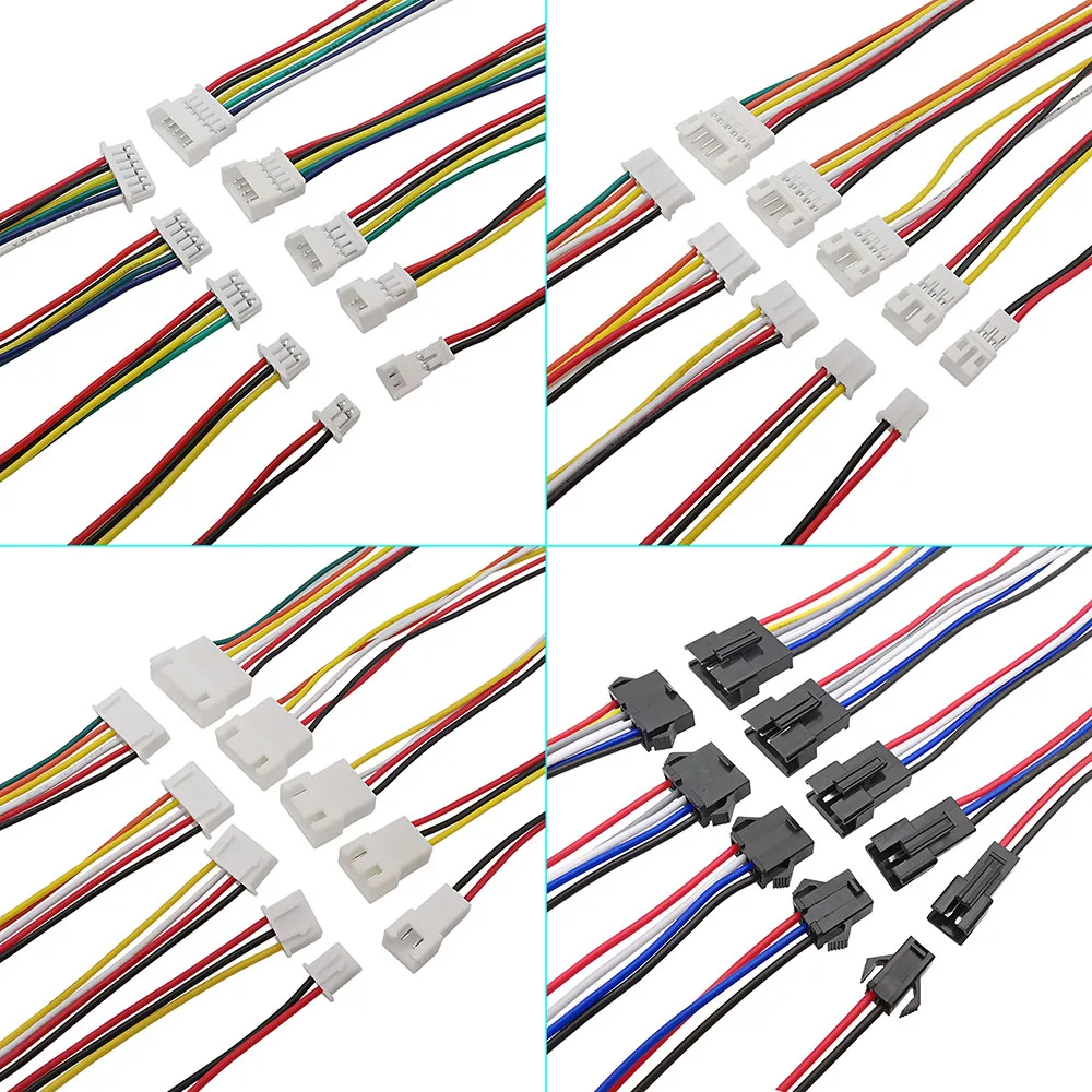 Micro JST Pitch 1,25mm PH 2,0mm XH 2,54mm SM Cable conector 2P/3/4/5/6 Pin macho hembra enchufe cables 26AWG