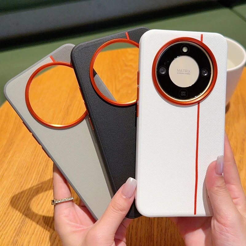 Para Honor X70 funda de lujo de cuero PU empalme de colores funda protectora ultrafina para HONOR X 70 X9D - imagen 4