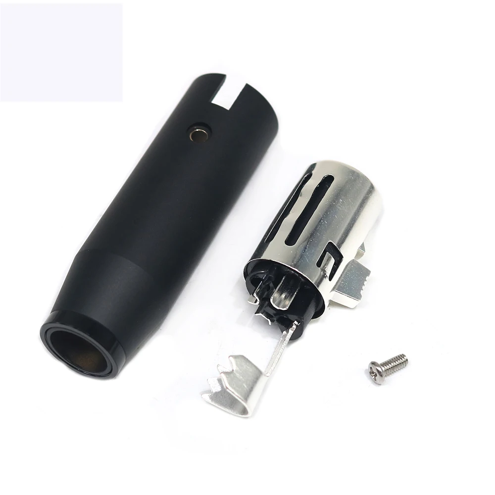 4 Uds 11mm Hifi hembra macho XLR enchufe Jack negro mate agujero grande 3 pines plateado micrófono Auido adaptador de conector de equilibrio de vídeo - imagen 2