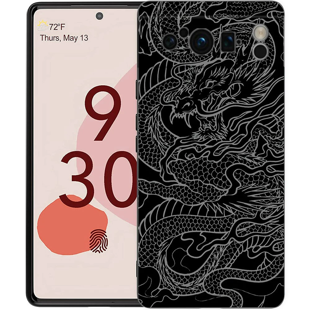 Funda de silicona suave a prueba de golpes para Google Pixel, carcasa negra de TPU, Color ilusorio, dragón chino, 8, 7, 6 Pro, 8A, 6A, 7A, 5G - imagen 5