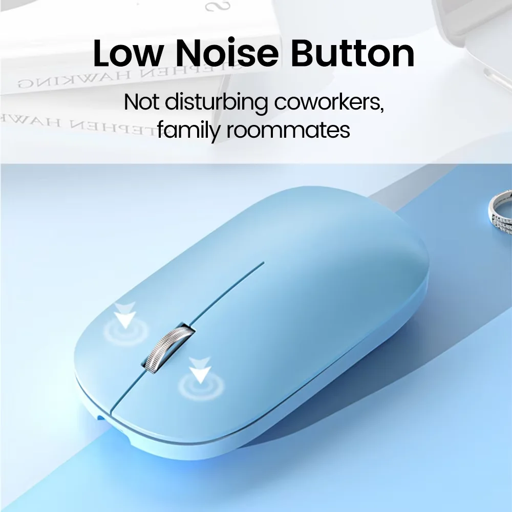 Ratón inalámbrico compatible con Bluetooth, ergonómico, de 2,4 Ghz, para PC/portátil/Macbook, recargable, para juegos de oficina - imagen 3