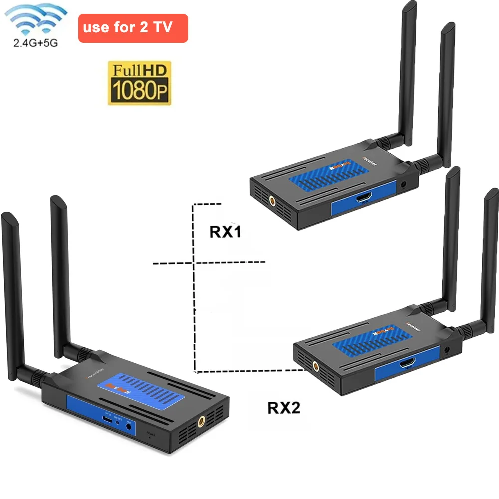 Sistema de transmisión inalámbrica de Audio y vídeo, transmisor y receptor, extensor HDMI de 200m, compartir para cámara, transmisión en vivo, DVD, PC a TV - imagen 3