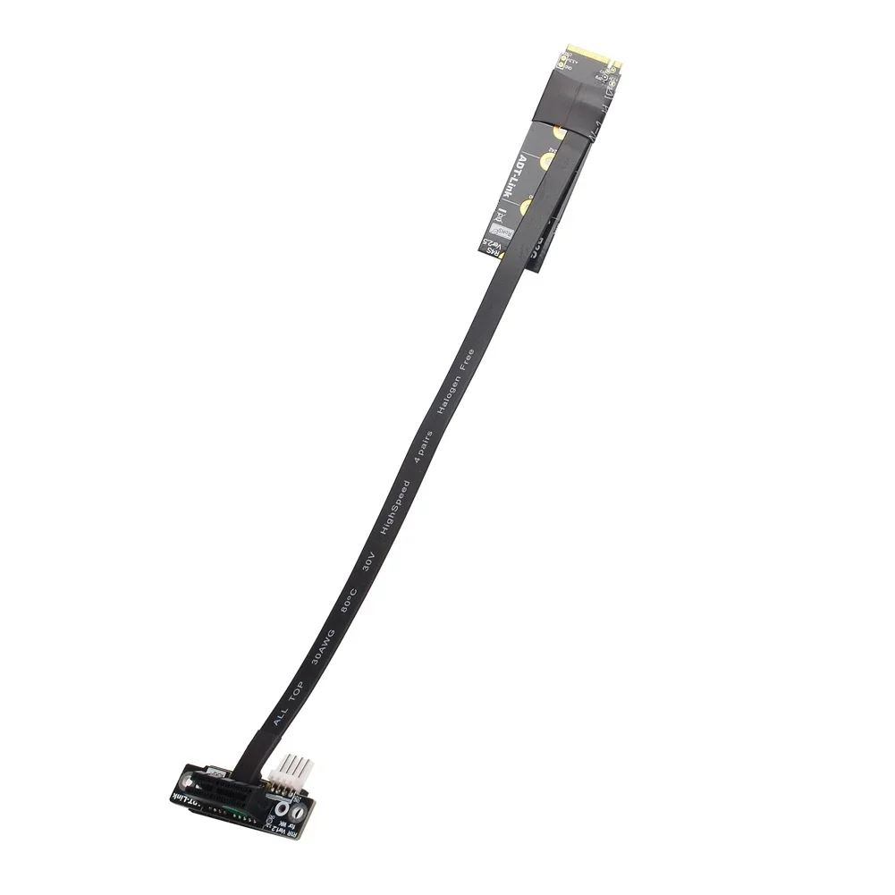 Cable elevador ADT-Link M.2 NVMe a PCIe 3,0 x1 para adaptador de tarjeta de captura/audio LAN inalámbrico USB PCI-Express 1x cable de alimentación Sata de 4 pines - imagen 5
