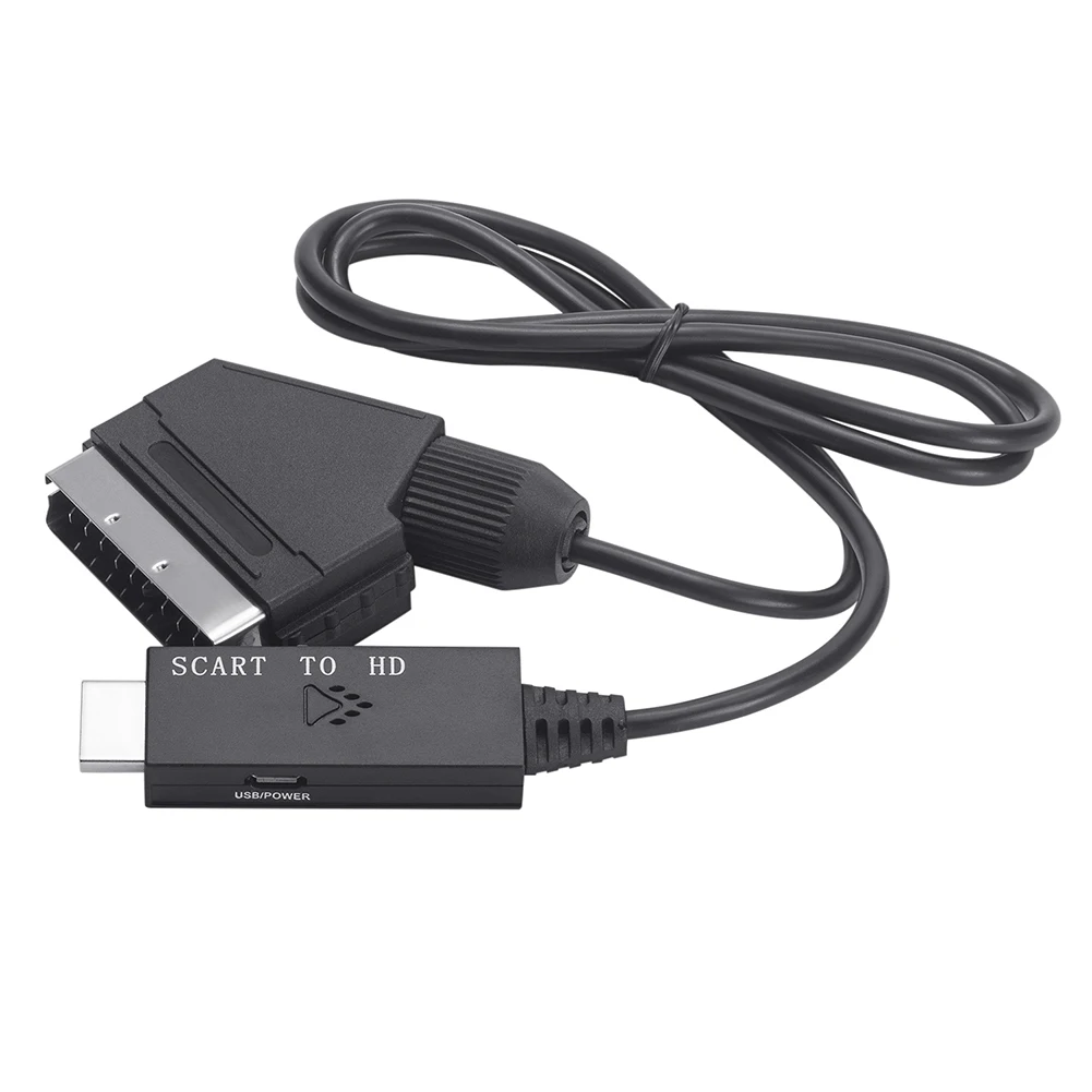 Adaptador convertidor de vídeo de 1m, convertidor de vídeo 1080P compatible con Scart a HDMI, Cable Micro USB de 5V CC, accesorios para decodificador - imagen 4