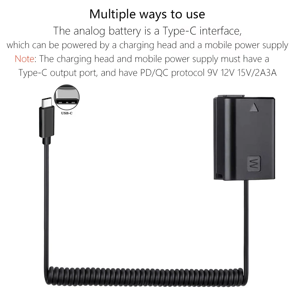 AC-PW20 Acoplador CC NP-FW50 Batería ficticia para Sony ILCE-3000 ILCE-5000 ILCE-5100 ILCE-6000 ILCE-6100 ILCE-6300 ILCE-6400 ZV-E10 - imagen 4