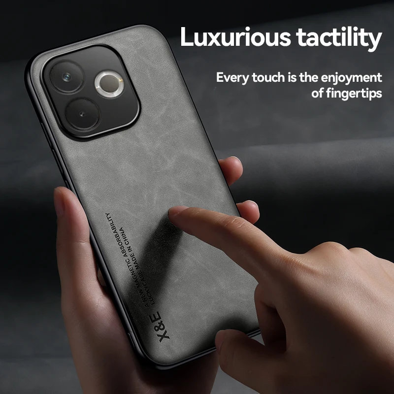 Funda de cuero de lujo para OPPO A5 Pro 5G, Funda trasera Global para teléfono, Funda protectora magnética a prueba de golpes Magsafe, Funda Coque - imagen 5