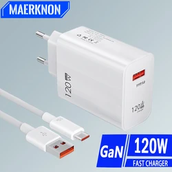 Cargador GaN USB de 120 W con carga rápida para móvil