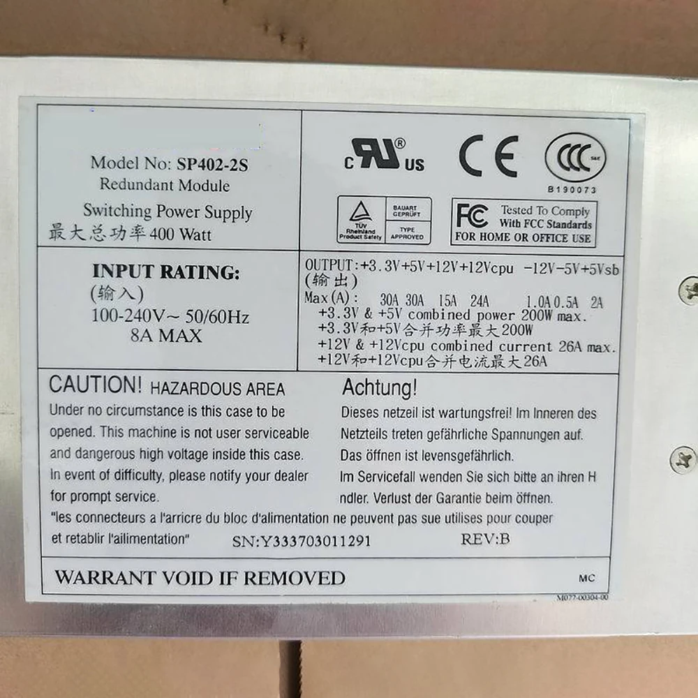 Prueba de 100% para fuente de alimentación de servidor para módulos redundantes intercambiables en caliente Funciona bien SP402-2S 400W - imagen 5