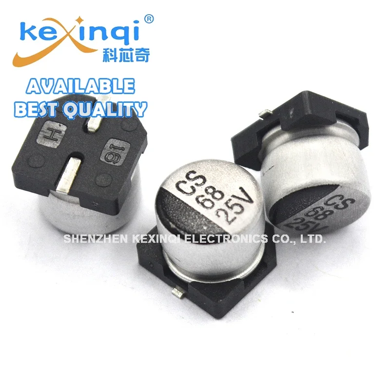 20 piezas capacitancia electrolítica de aluminio 68UF 25V volumen 6,3x5,4mm condensador SMD 6,3x5,4