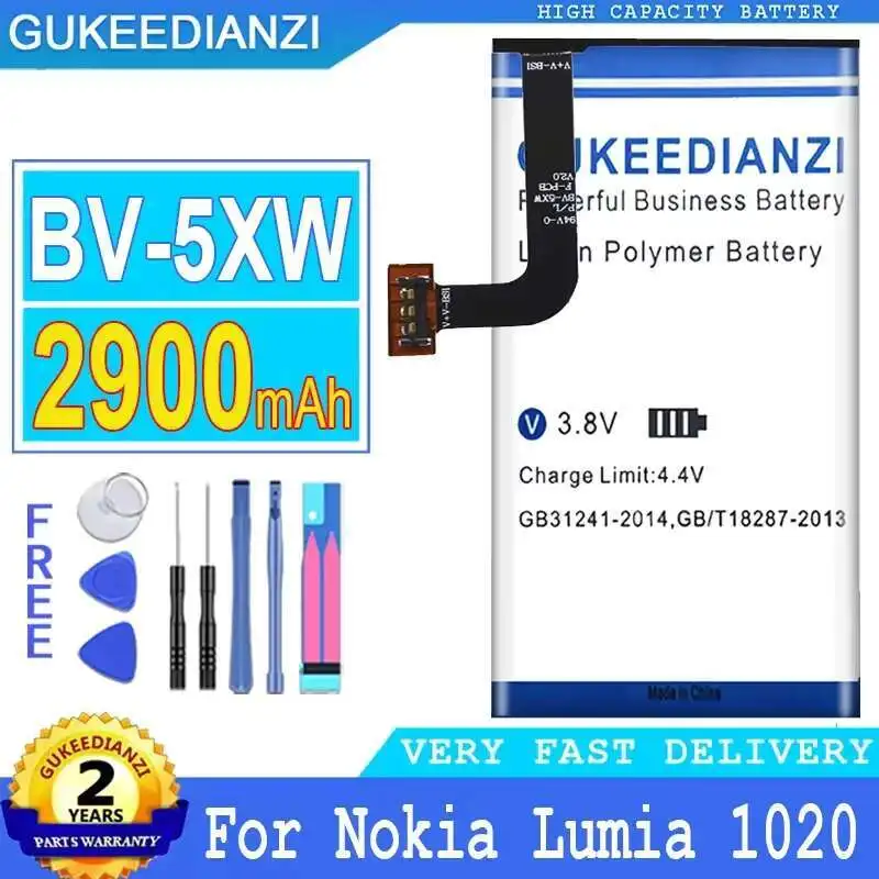 Batería de teléfono móvil BV-5XW 2900Mah para Nokia Lumia 1020 Eos Zoom Lumia1020 RM-876 RM-875 RM-877 RM 876 875 877