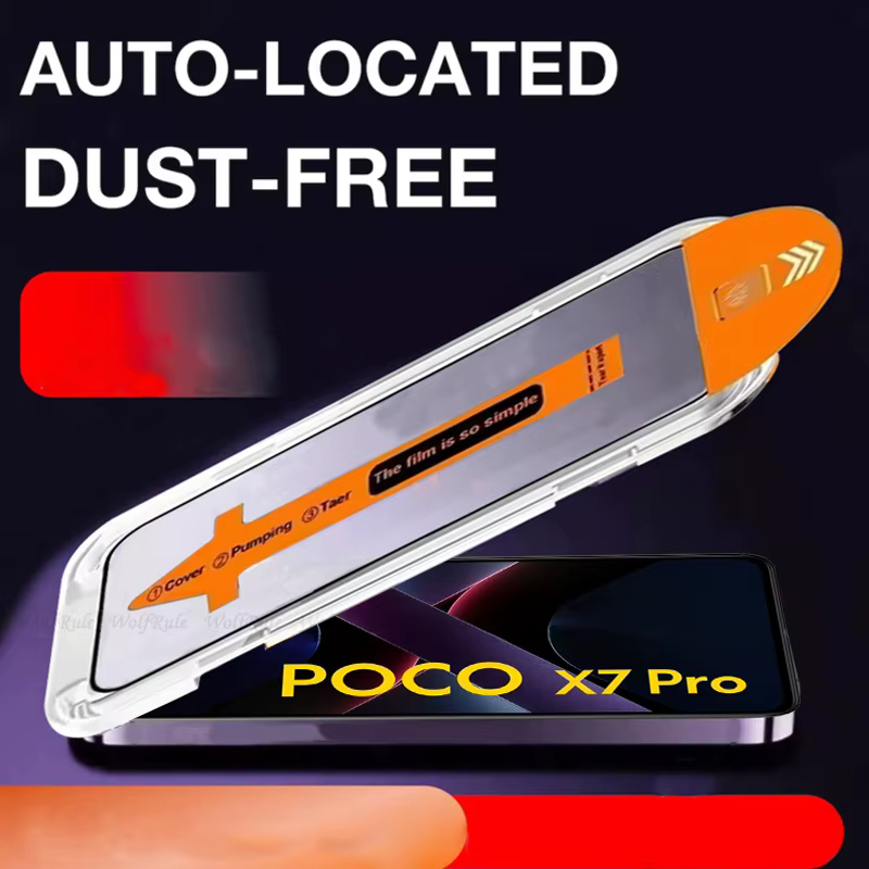 1-4 Uds para Poco X7 Pro vidrio Xiaomi Poco X7 Pro vidrio templado cubierta completa pegamento 9H Protector de pantalla de teléfono sin polvo Poco X7 Pro - imagen 3