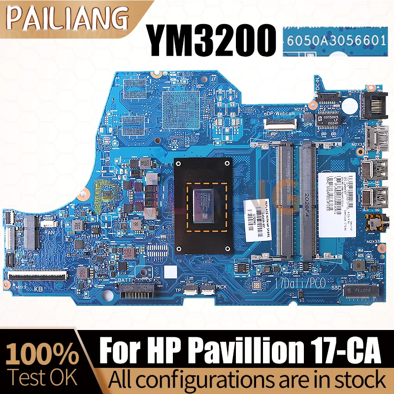 Para placa base de portátil HP Pavillion 17-CA 6050A 3056601   Placa base para computadora portátil L46459-601 YM3200 completamente probada - imagen 2