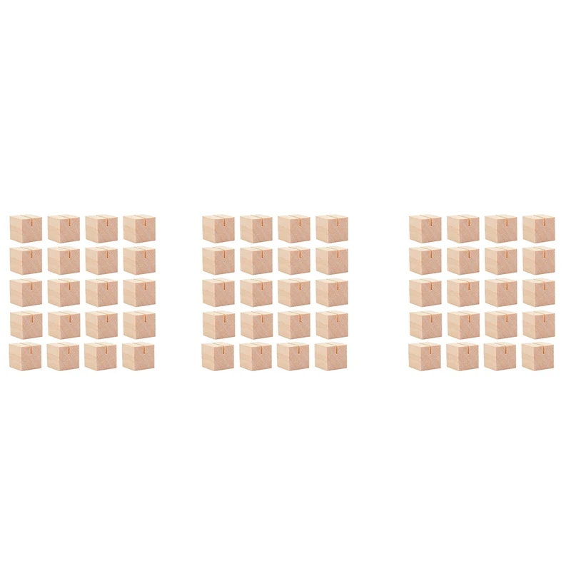 Portatarjetas de madera de 60 piezas, soportes de madera maciza para colocar tarjetas, etiquetas de nombre, imágenes, Postales