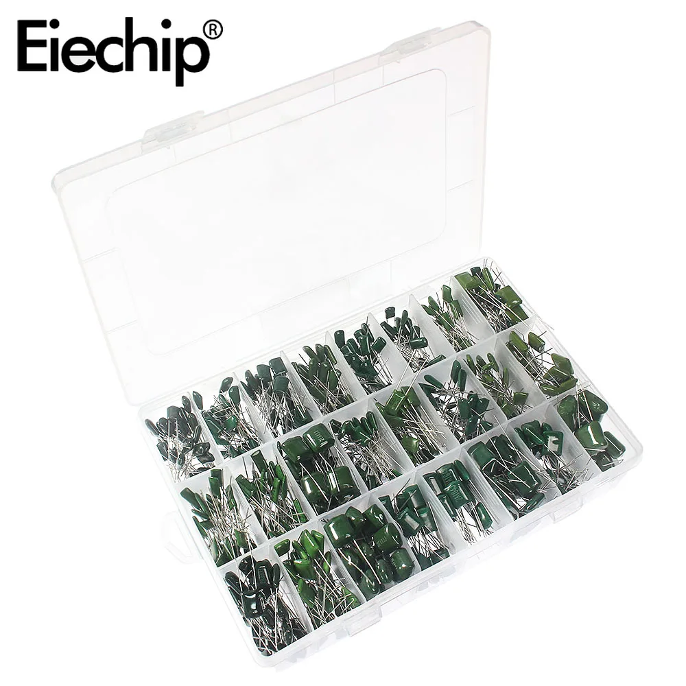 Kit de condensadores de película de poliéster, conjunto de 180/660 piezas, 100V, 18/24 valores, 2A331, 2A471, 2A561, 2A681, 2A102, 2A102J, 2A152J, 2A222J