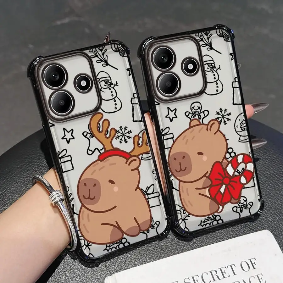 Funda de teléfono transparente Capybara de Navidad para Xiaomi Redmi 13C K80 5G A3X K80 Pro A5 14C A3 - imagen 2