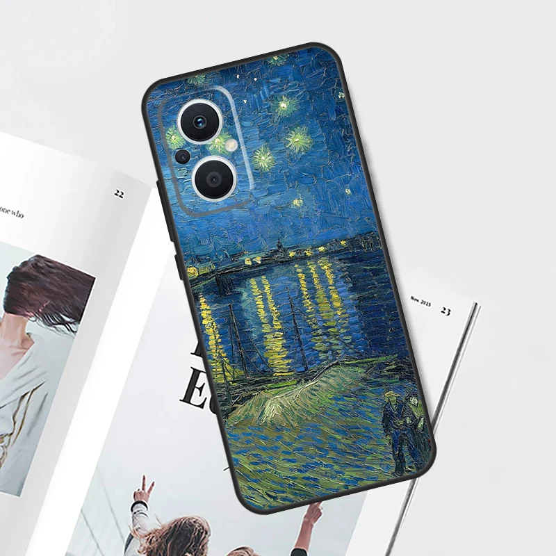 Funda de pintura al óleo de Van Gogh para OPPO Reno 10 8 Pro 4Z 5Z 4 5 6 7 Lite 8T OPPO Find X5 Lite X6 Pro X3 X2 Neo - imagen 4