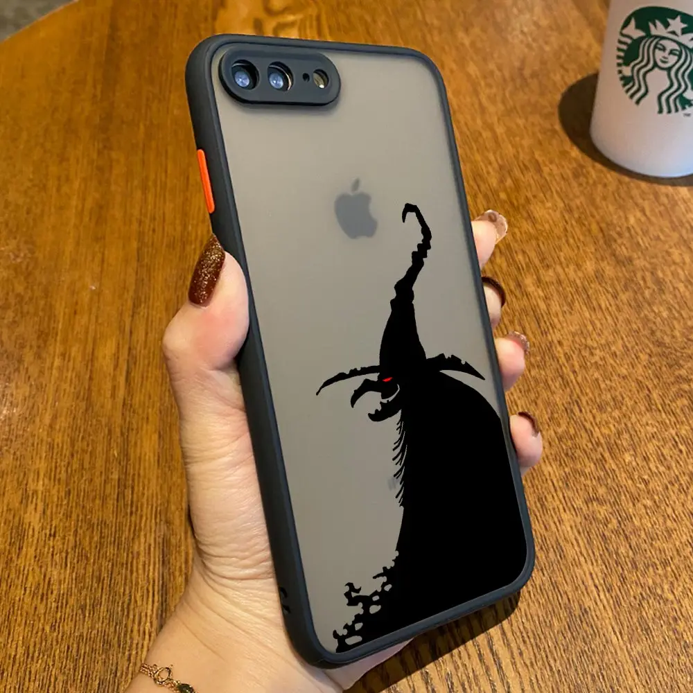 Funda de teléfono negra con diseño de murciélago de bruja para iPhone, carcasa mate transparente para iPhone 16, 15, 11, 13, 14, 12 Pro Max, Mini, XS, XR, 16 Pro, 7, 8 Plus - imagen 4